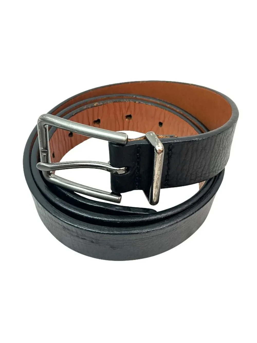 Calvin Klein Genuine Leather Belt Silver Buckle  Womens 30/90